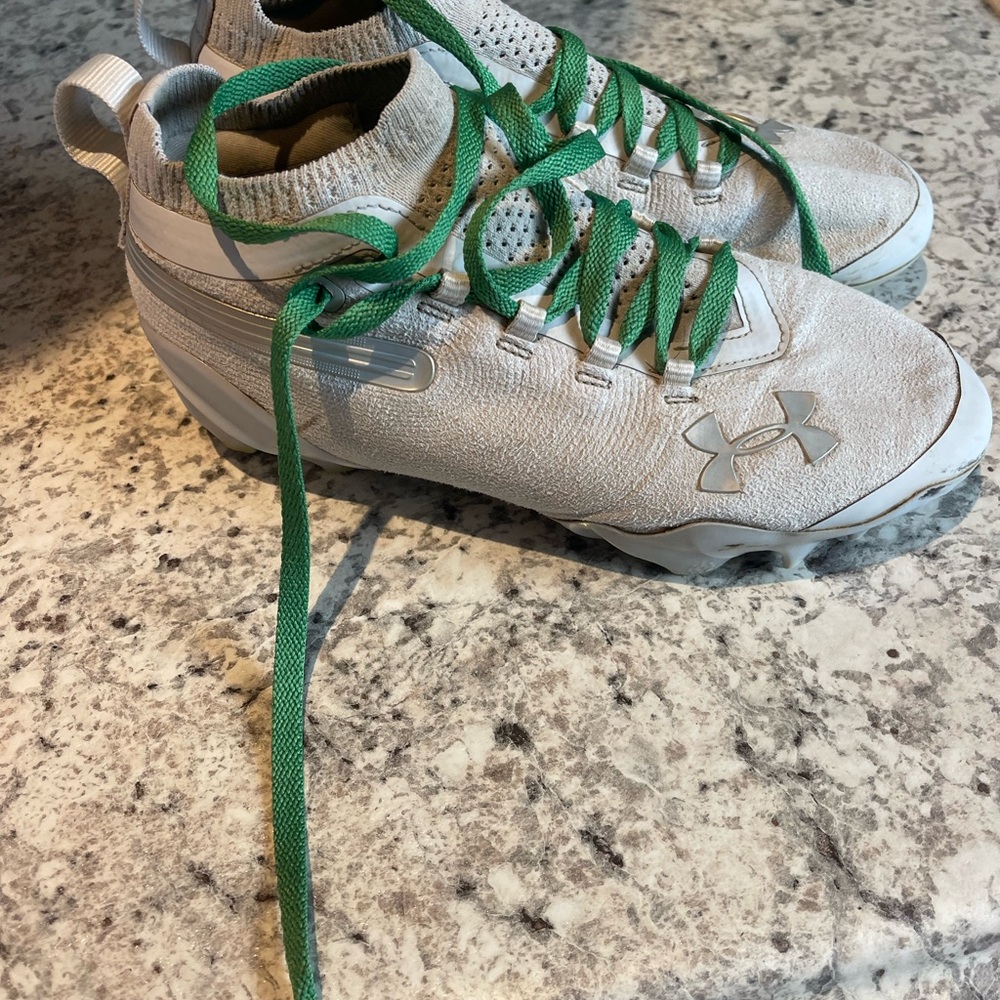 Under Armour Gray and Green Sports Cleats